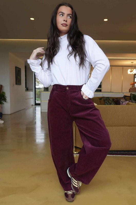 Gilbert Cord Barrel Pant Burgundy /16=